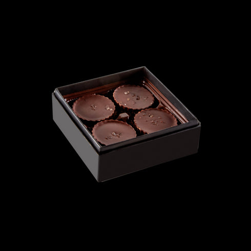 Bourbon Barrel Foods Bourbon Smoked Sea Salt Chocolate Gift Box Set of 4 Box